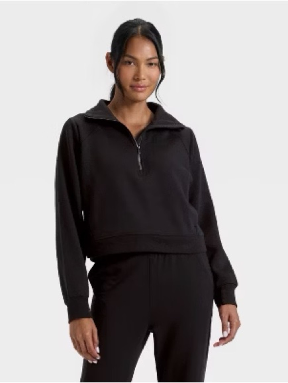 NWT Women’s All in Motion Black Core Fleece Half-Zip Pullover Top Sweatshirt 2X